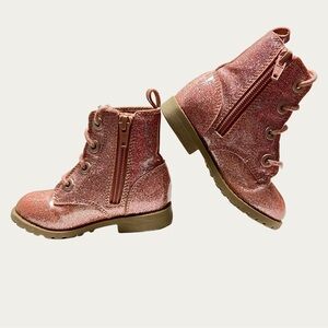 Old Navy‎ Glittery Pink Boots Toddler 7 zip up